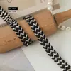 Venda Direta da Fábrica 1,2CM Fio Duplo Platina Algodão Poliéster Cor Contrastante Estilo Coco Fita Tecida Não Elástica Fita Decorativa para Roupas DIY Embalagem de Caixa