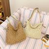 Bolso de Paja Estilo Coreano Ins para Mujer Verano 2025 Nuevo Bolso Tejido para Vacaciones Junto al Mar Estilo Relajado Bolso Tote Bandolera para Ir al Trabajo