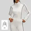 Conjunto Deportivo Casual Juyitang 2026 para Mujer, Corte Holgado, Rayas de Contraste de Color, Conjunto de Dos Piezas para Ciclismo al Aire Libre y Yoga