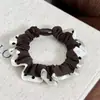 Cintas para el pelo retro versátiles de cuadros y lunares en bloques de color, accesorios elegantes para coleta y moño, estilo coreano al por mayor