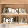 Estante de almacenamiento para cuencos platos platos ollas estante retráctil para ollas estante para gabinetes dentro de la encimera estante para tapas de ollas cuenco plato