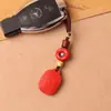 Colgante Llavero de Coche Rojo Cinabrio Marca Ping an Wu Shi para Hombres y Mujeres para Proteger su Año Zodiacal Colgante Tendencia Nacional Estilo Antiguo Colgante