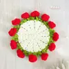 Posavasos de Flor Tejida a Crochet Hecho a Mano Girasol Rosa Creativo para Mesa Taza de Café Uso Diario en Casa