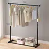 Secador simples de chão para quarto de casa, cabideiro móvel, varal interno, cabideiro de poste único para dormitório para roupas e chapéus
