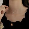 Colar Lágrimas de Sereia Prata de Lei S925 Linha de Pesca Invisível Simples Moda Corrente Clavicular Moissanita Zircônia Colar Super Brilhante
