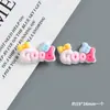 Letra Buena Resina Placa de Palabra Parche Accesorios de Resina Pegamento Crema DIY Funda para Teléfono Móvil Hebilla de Zapato con Agujero Material de Parche