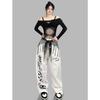 Pantalones de Chándal Sexy Estilo Europeo y Americano con Cintura Alta y Cordón, Holgados, para Danza Jazz Hiphop, para Mujer, Transfronterizos Amazon Aliexpress