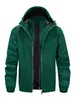 Chaqueta con Capucha Fina de Primavera y Otoño para Hombre, Abrigo de Color Sólido a Prueba de Viento y Duradero para Viajes Diarios y Uso Casual con Cremallera