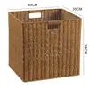 Grande cesta de armazenamento com trama semelhante ao rattan, no estilo INS da moda, perfeita para organizar armários e guarda-roupas, e para armazenamento simples na sala de estar