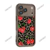 Nova Capa de Celular Estampada de Leopardo com Cores Contrastantes e Cerejas da Amazon para Apple 17Pm Capa de Celular iPhone 16E com Pele Mate Amigável
