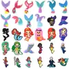 Decoración Plana de Cola de Sirena de Dibujos Animados Accesorios para el Cabello Accesorios de Equipaje DIY Princesa Sirena Parche de Goma Suave de PVC