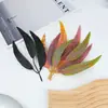 Planta Artificial Hojas de Eucalipto, Hojas de Sauce de Tres Puntas, Accesorios, Decoración de Flor de Navidad, Materiales para Manualidades, Decoración de Caja de Regalo, Plantas Verdes Simuladas