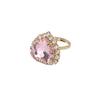 Estilo Japonês e Coreano Luxo Leve Conjunto Combinado de Colar e Anel de Cristal Celebriade Cyber Elegante Amor Anel de Diamante
