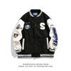 Estilo Americano Marca da Moda Estilo BF Jaqueta de Baseball Azul Klein Masculina Tendência Hip-hop Solta Versátil Casual Jaqueta de Casal