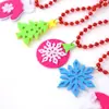 Decoración Navideña Collar Fluorescente Decoración Fiesta Navideña Infantil Cadena de Cuentas Árbol de Navidad de Dibujos Animados Alce Cadena de Cuentas Galvanizada