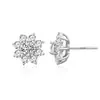 Pendientes de Tuerca de Circonita Llenos de Estrellas Estilo Coreano y Japonés para Mujer Pendientes de Plata de Ley 925 Lujo Ligero Incrustados Sensación de Alta Gama Accesorios de Pendientes a Juego de Copo de Nieve