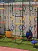 Marco de Escalada Exterior para Jardín de Infancia Cuerda de Escalada Nudos Escalera de Cuerda Anillos Colgantes Cuerda de Escalada para Niños Equipo de Suspensión para Integración Sensorial