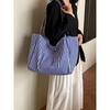 Bolso de Lona Rayado Estilo Europeo y Americano para Mujer Gran Capacidad 2025 Nuevo Bolso de Hombro Casual Bolso Tote Versátil para Estudiante Universitario