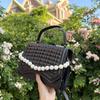 Comércio Exterior Transfronteiriço Bolsa Feminina texturizada xadrez moderna feminina de ombro elegante bolsa 2024 cor sólida estilo coreano estilo ocidental crossbody pequena quadrada