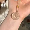 Colgante de Piedra Ojo de Gato con Cierre de Paz para Mujer, Collar de Calcedonia con Cierre Ruyi Multicolor, Nuevos Accesorios de Estilo Chino Nacional, Suministro Mayorista para Transmisión en Vivo