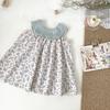 Ropa para Niños Cutemily Vestido de Verano para Bebé Niña de Color Contrastante Cuello Redondo Vestido tipo Chaleco Hawaiano de Algodón Tejido