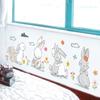 Nuevo FX-F201, dibujo animado de conejito lindo, decoración de pared para habitación de niños, guardería, adhesivo autoadhesivo para pared