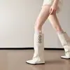 Fivela de Cinto Aumentadora de Altura Feminina Botas Plataforma 2026 Tendência Estilo Coreano Outono Novo Modelo com Salto Único Botas de Perna Estilo Western