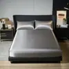 Conjunto de tres piezas de satén de color liso para comercio exterior transfronterizo de Amazon: sábana bajera individual, funda de almohada individual, ropa de cama impermeable
