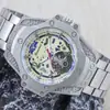 Nuevo Comercio Exterior Más Vendido Tendencia de Moda Reloj para Hombre Hueco Imitación Mecánico Reloj de Cuarzo para Hombre Modelo Popular de Transmisión en Vivo