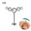Pendientes de acero inoxidable con pasador para uñas de labios de ópalo de cinco colores, pendientes de hueso de la oreja con incrustaciones de diamantes de imitación en arco, pendientes de presión sin rosca