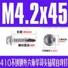 Acero Inoxidable 410 Din7504K Cabeza Hexagonal Externa Arandela Taladro M4.2-M6.3