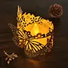 Abajur de papel dourado transfronteiriço, luminária de papel esculpido flor borboleta tridimensional, atmosfera festiva vela eletrônica renda de papel em estoque