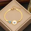 Moda de joyería europea y americana nueva pulsera de acero inoxidable con circonita temperamento joyería de mariposa pulsera de ojo de gota B419