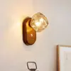 Lámpara de pared de cubitos de hielo de diseño, Iluminación de pared de fondo para sala de estar minimalista, Lámpara de ambiente minimalista para mesita de noche de dormitorio principal, Madera de nogal