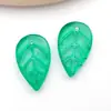 20 Piezas Mixtas de Cuentas Colgantes de Hoja de Vidrio Verde con Agujeros para Decoración de Pasadores DIY Accesorios Vintage