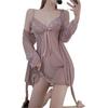 Conjunto Personalizado de Lingerie Sexy Feminina com Renda e Meia-calça Sexy, Camisola Sexy Transparente, Pura Sedução, Pijama Sexy para Casa