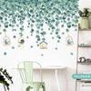 Pegatinas de pared con hojas tropicales frescas en la esquina superior para sala de estar, dormitorio, puerta de habitación, decoración de pared con plantas