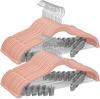 Percha de flocado directa de fábrica con clip para pantalones de adultos, percha antideslizante para tienda de ropa, percha de plástico, venta al por mayor