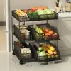 Estante de Almacenamiento de Verduras para Piso de Casa Cocina Cesta de Almacenamiento de Cebolleta Jengibre Ajo Balcón Pasillo Cesta de Almacenamiento de Frutas y Verduras Camote