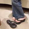 Chanclas de Suela Gruesa para Verano Femenino Sandalias de Cuña, Versátiles Antideslizantes de Suela Suave Estilo Ins Que Aumentan la Altura Pantuflas para Mujer
