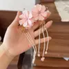 2026 Nuevo Modelo Pinza para el Cabello con Cadena de Borlas de Margarita para Dos Chongos Infantiles para Niñas Accesorio para Peinar el Cabello Pasador