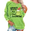 Sitio Independiente de Amazon Suéter con Capucha Redondo y Mangas de Cuerno Dibujo Animado Lindo Grinch Navideño para Mujer Comercio Exterior