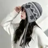 Chapéu de Tricô Casual Espesso Moda Outono e Inverno Chapéu de Lã Estilo Coreano Feminino Chapéu Quente para Proteção das Orelhas ao Ar Livre