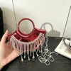 Bolso Pequeño con Borla 2026, Bolso de Noche de Comercio Exterior, Bolso de Hombro, Bolso Cruzado para Labial, Bolso de Noche Transfronterizo para Mujer