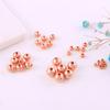 Cuentas Sueltas Chapadas en Cobre con Color Conservado de Oro Real de 18K Cuentas Redondas Chapadas en Oro Cuentas Espaciadoras para Pulsera Collar Material DIY Hecho a Mano Accesorios de Joyería