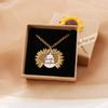 Joyería transfronteriza europea y americana se puede abrir collar de girasol con grabado a doble cara personalidad femenina retro nuevas explosiones N677