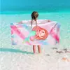 Toalha de banho infantil com estampa de desenho animado em microfibra, toalha de praia transfronteiriça Amazon, secagem rápida, absorvente para natação