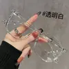 Gafas Transparentes con Gradiente para Miopía, Graduación Personalizable, Aptas para Hombres y Mujeres con Rostros Cuadrados y Redondos, un Esencial sin Maquillaje, Monturas de Gafas de Marco Grande