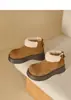 Botines Gruesos para Mujer que Aumentan la Altura con Forro de Felpa, Botas de Algodón Súper Populares 2025, Botas de Nieve Calientes Engrosadas Estilo Birkenstock de Punta Redonda