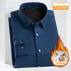 Camisa gruesa de invierno con forro polar cálido de cachemira para hombre, camisa básica de manga larga, a cuadros cepillada, casual de negocios, camisa gruesa